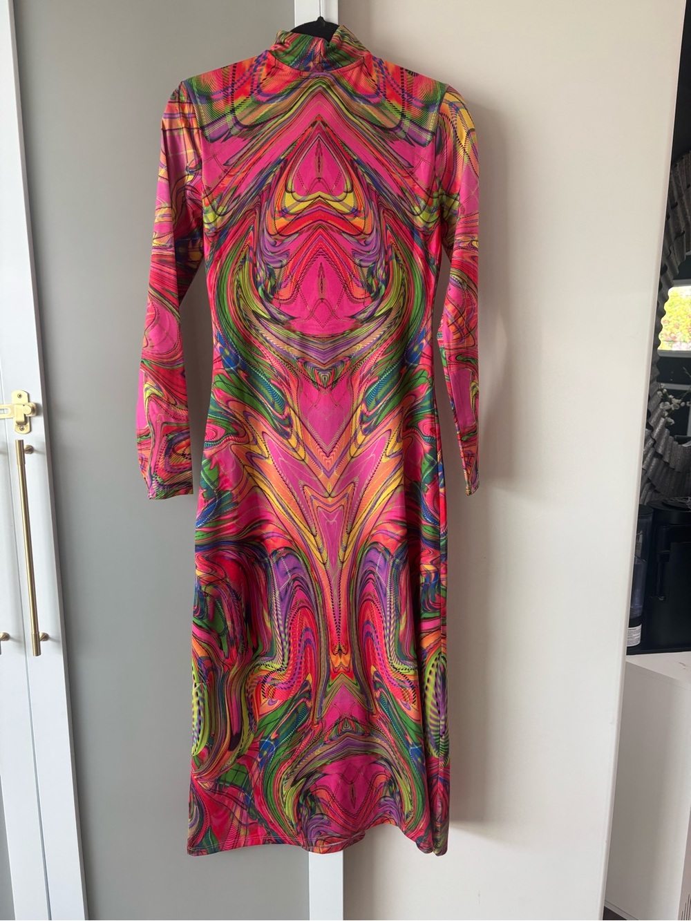 Desigual Pink Multicolor Swirl Long Sleeve Dress - Picture 2 of 3